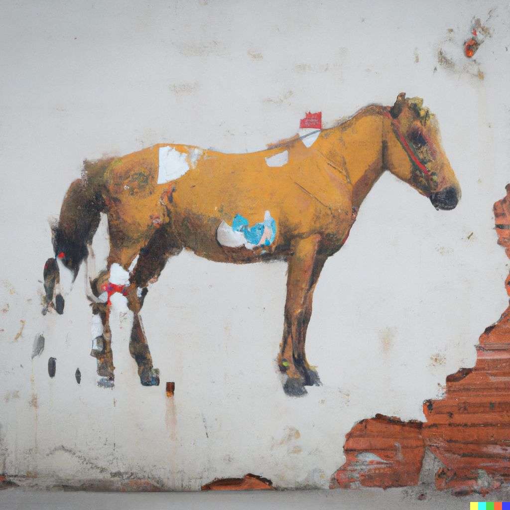 a horse, wall mural by Ernest Zacharevic